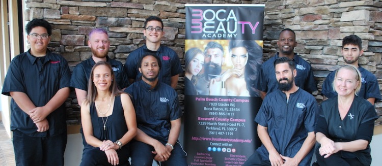 Students standing outside of Boca Beauty Academy.